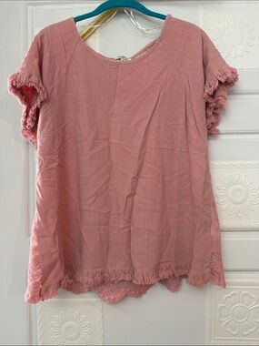 Umgee top size medium, pink with lace in the back.